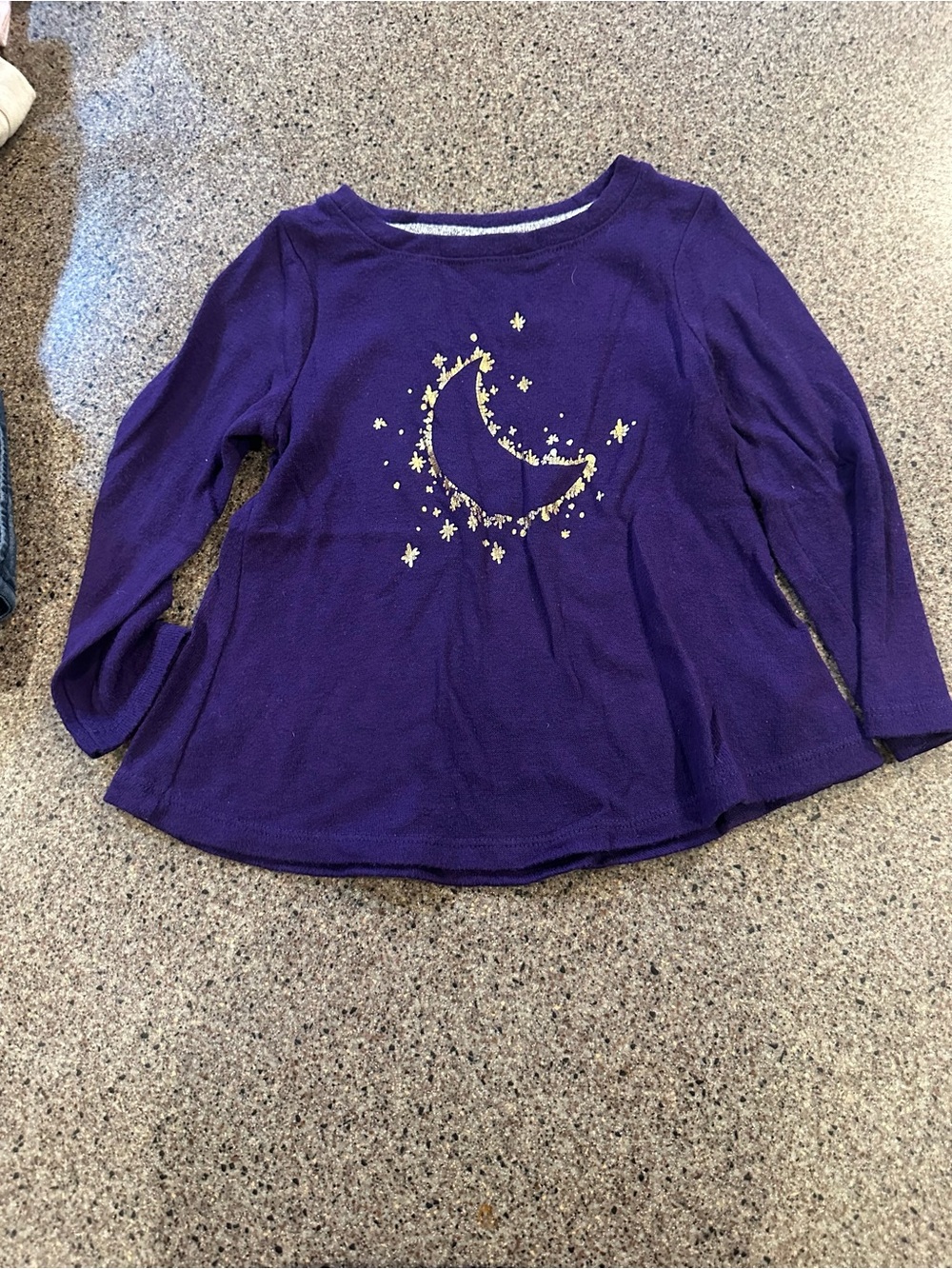 Cat & Jack Purple Long-Sleeve Top with Gold Moon & Stars